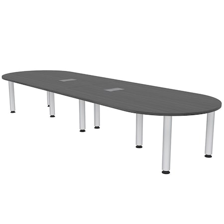 Skutchi Designs 45 in W, 144 in L, 29 in H, Engineered Wood Top, Grey H-RAC-46143PT-AN-EL